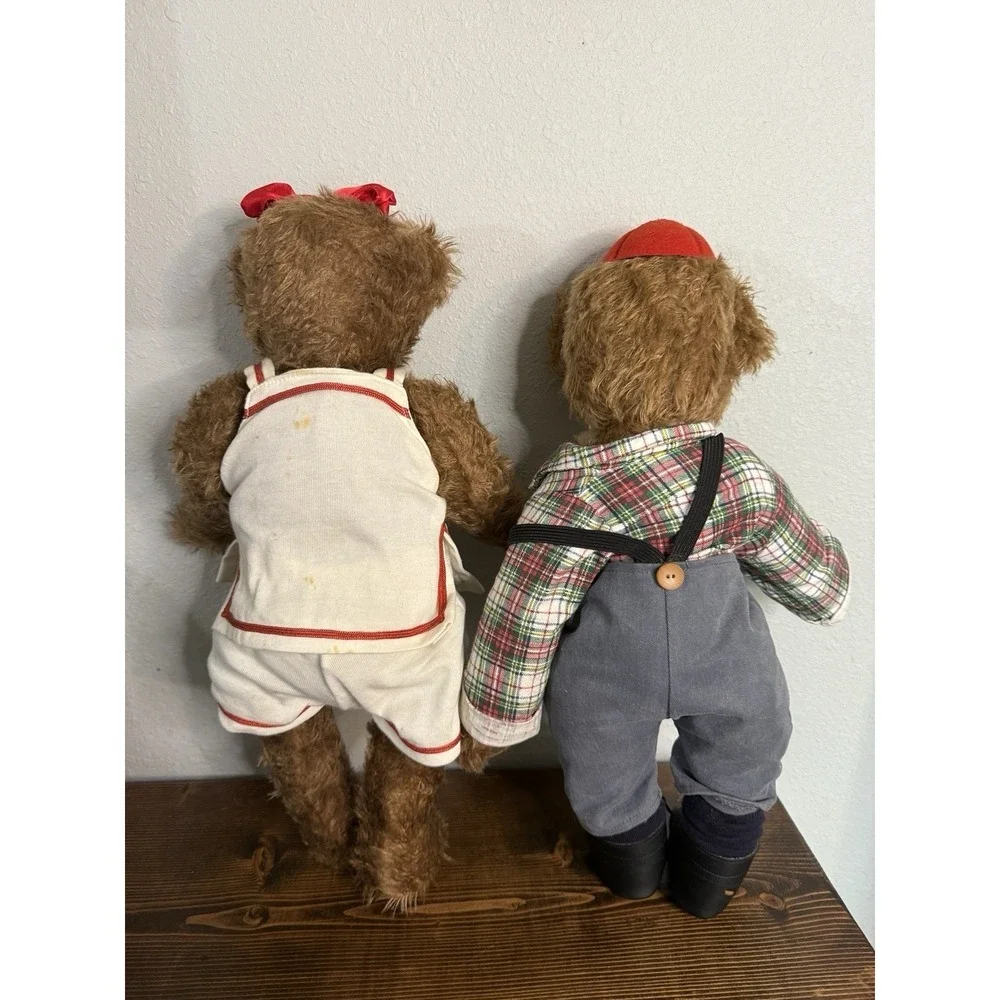 Vintage Franklin‎ Mint Coca Cola Jointed Collector Mohair Teddy Bears Set